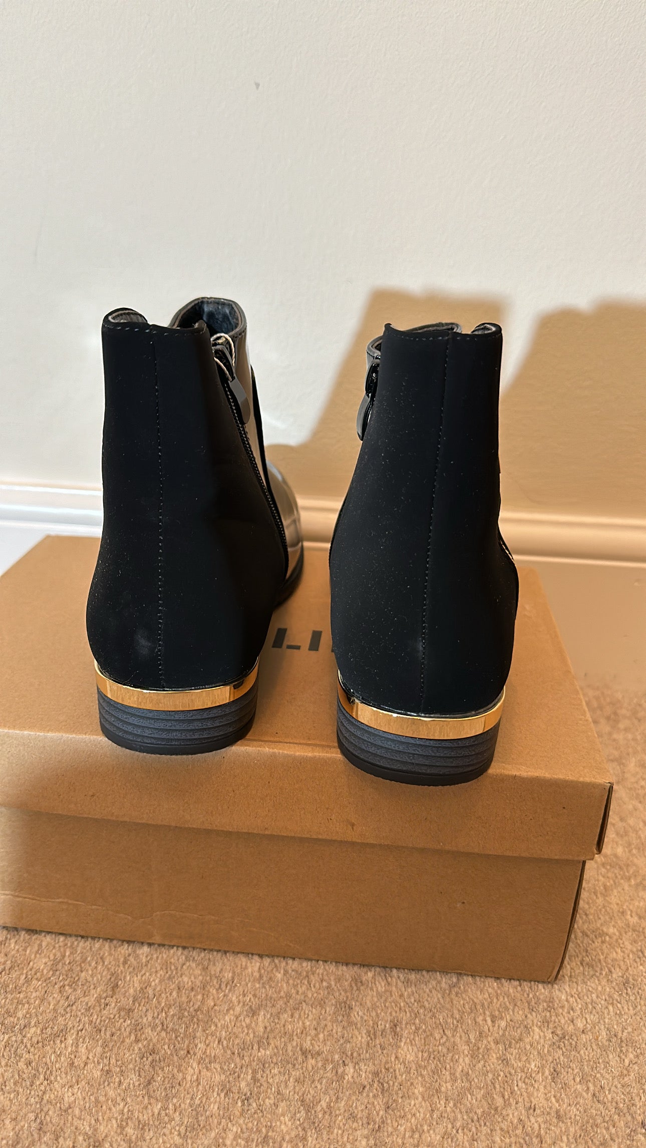 Kerline black patent boots size 6 brand new