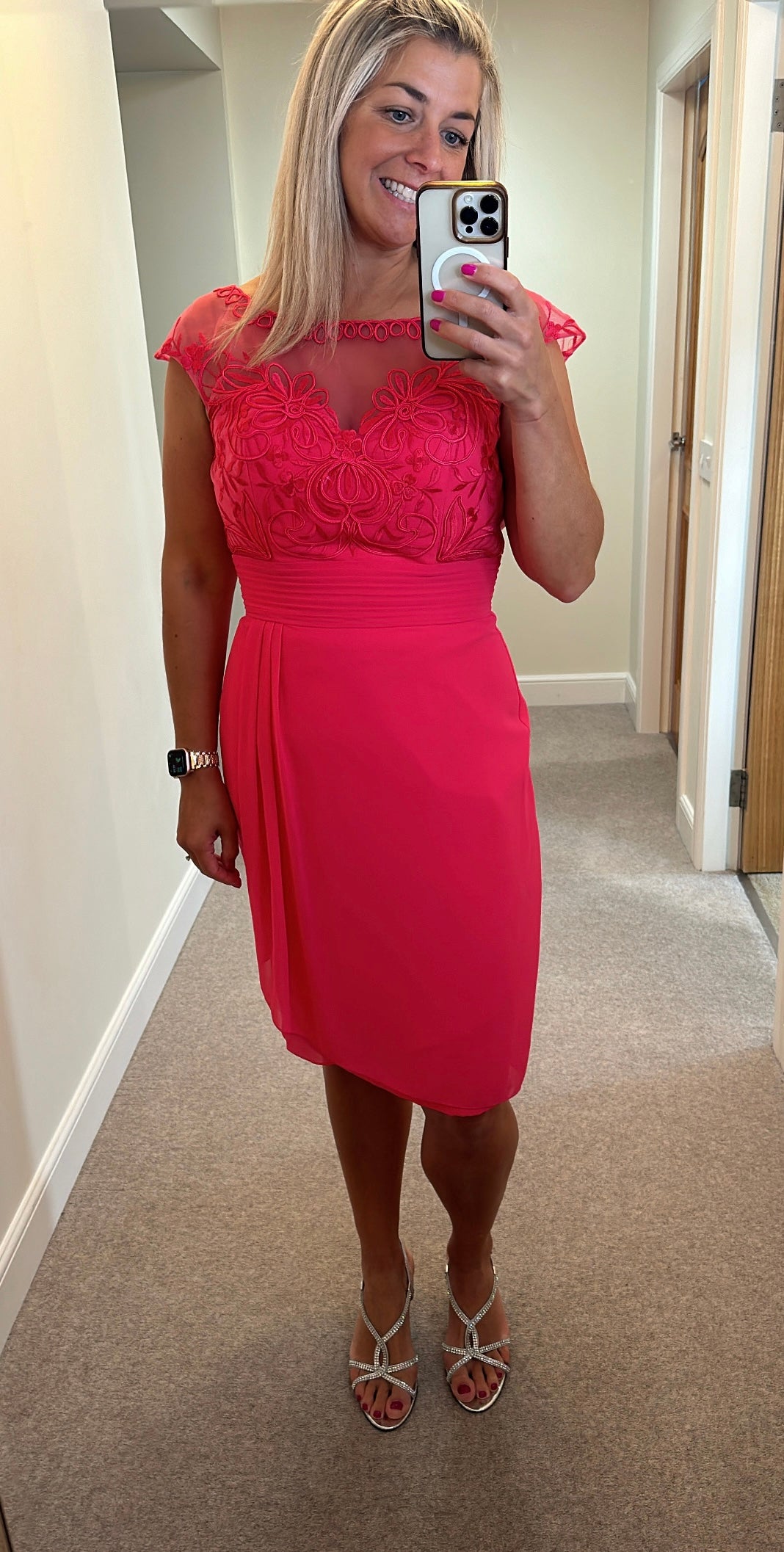 Marfil pink dress (label size 16 but more a size 12 fit)