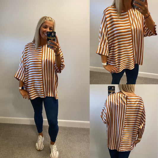 Wallis orange stripe top size L would fit upto size 18