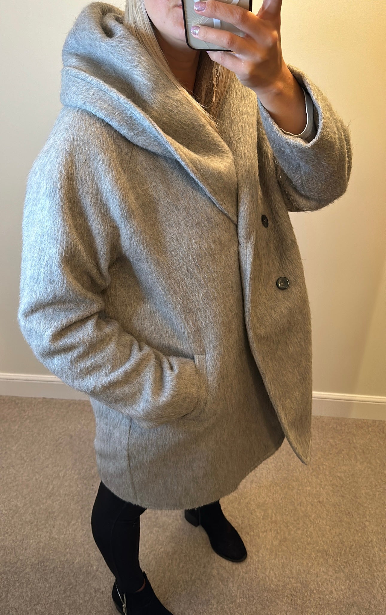 Eva Kayan grey wool jacket size 16