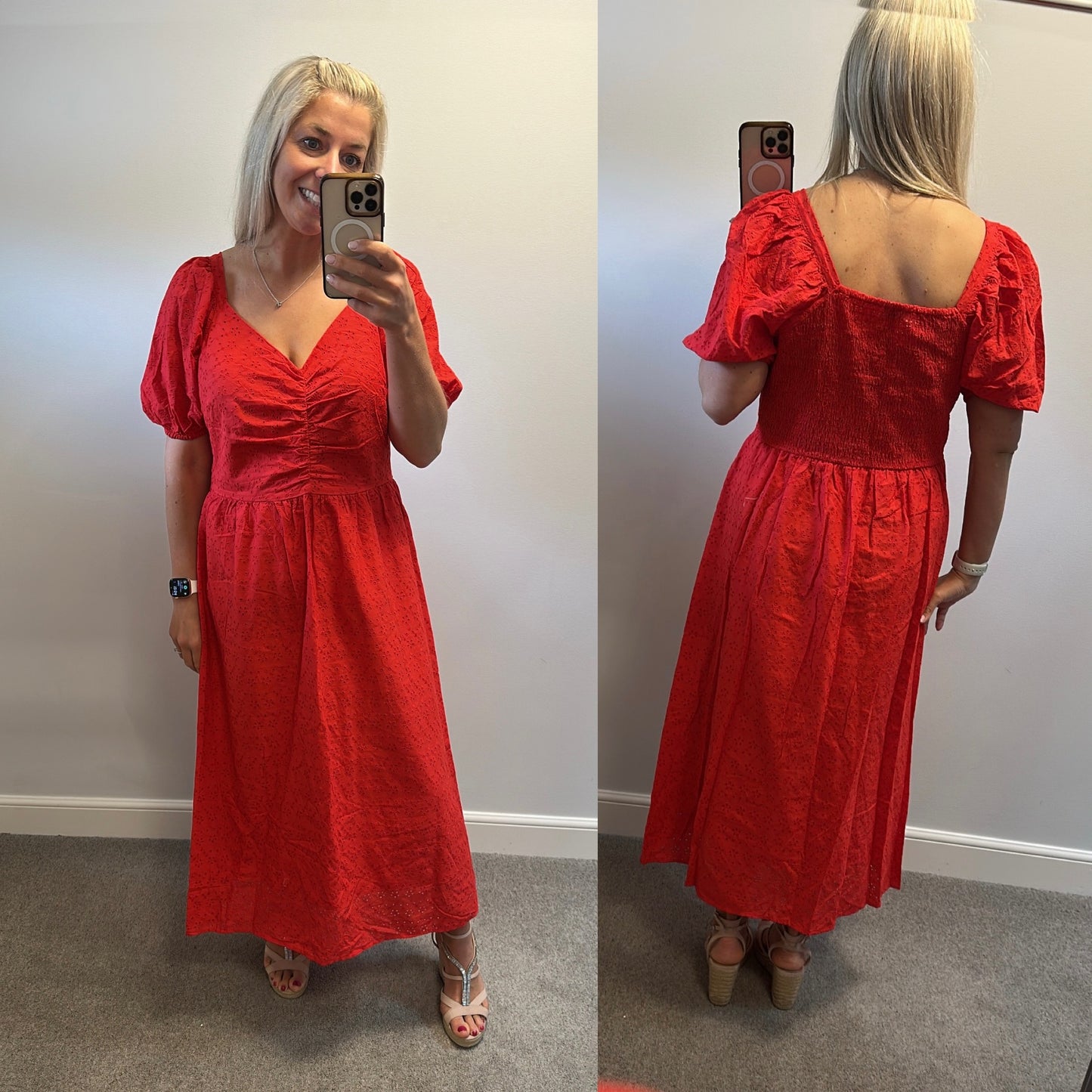Friends like these red embroidered dress size 16