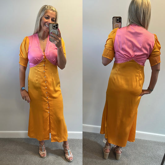 Never fully dressed pink and orange dress size 12