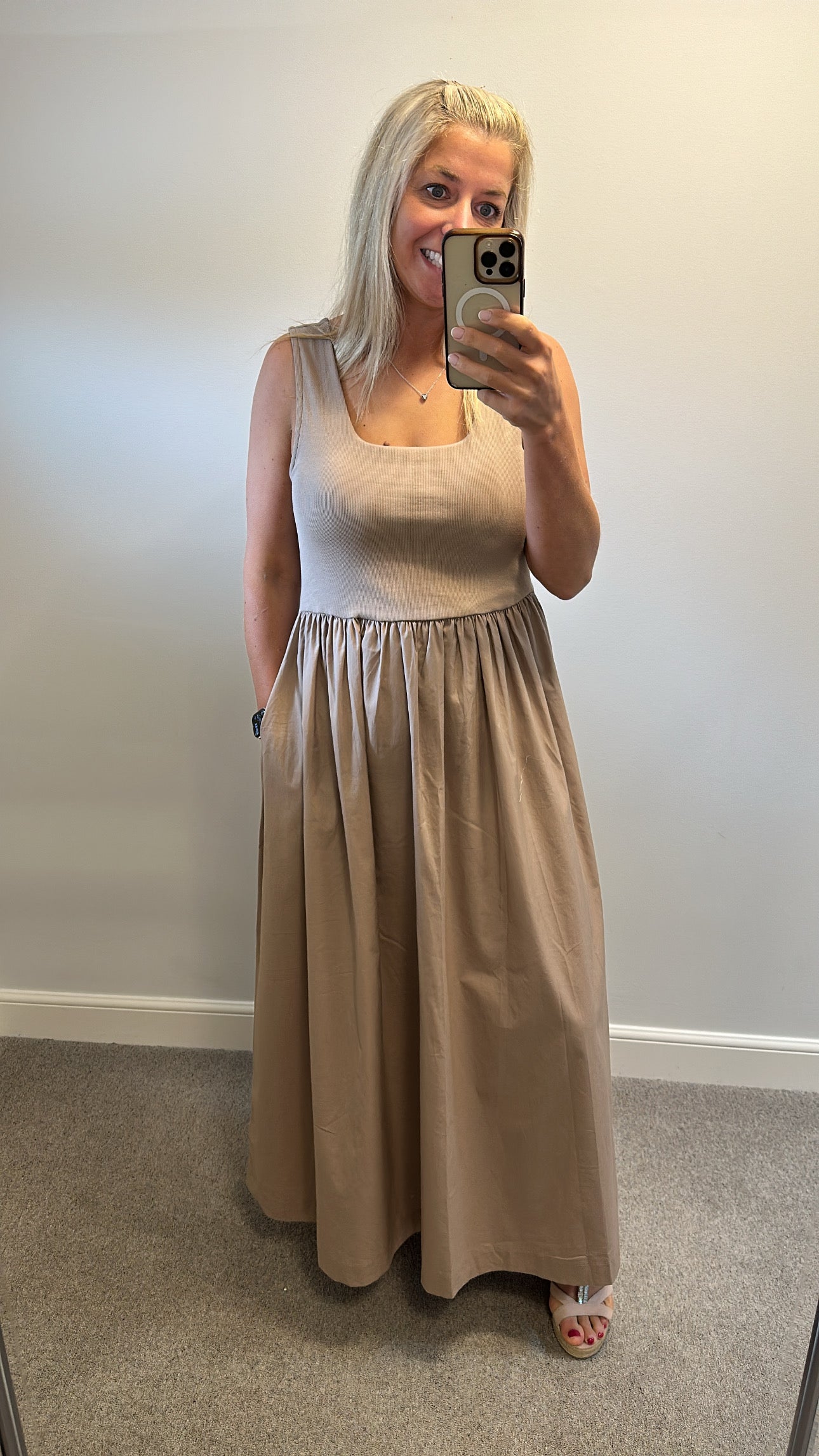 Next beige dress size 16