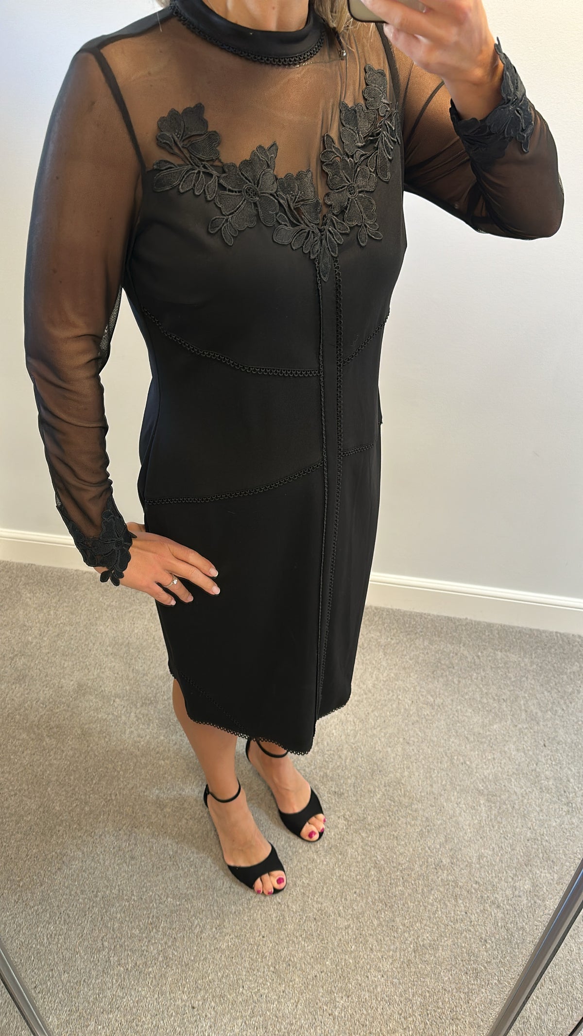Black sheer dress size 16