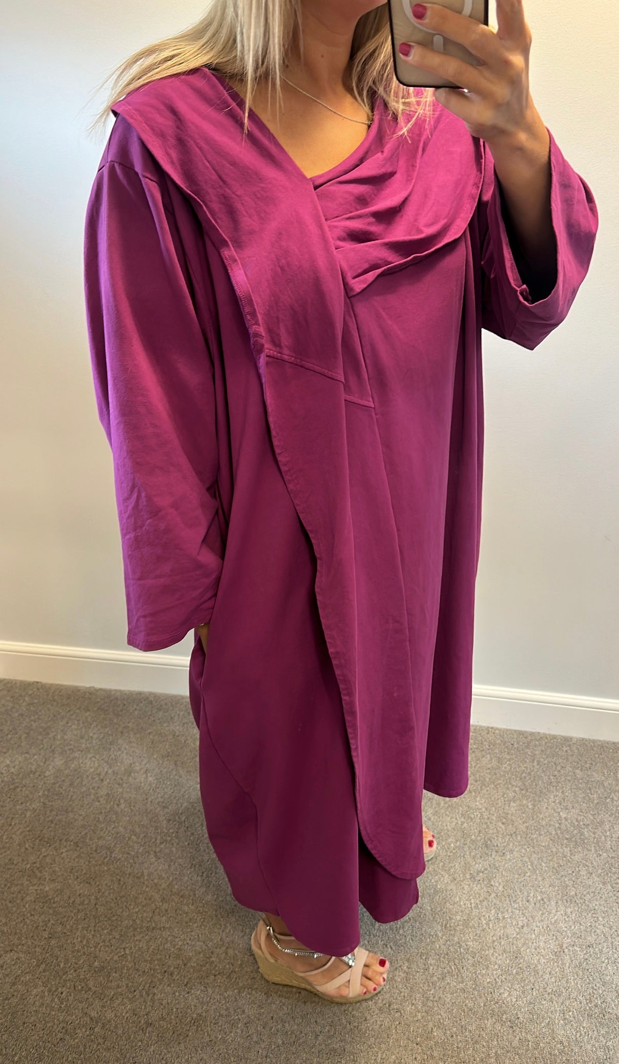 Purple long floaty dress one size would fit upto size 26