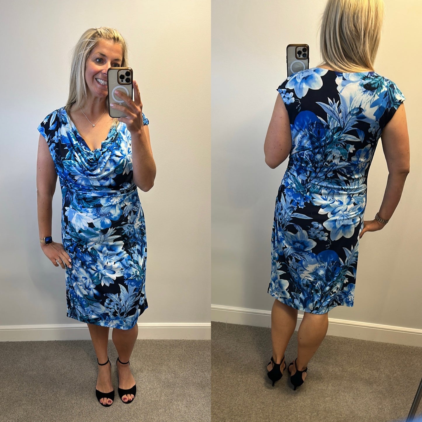 Ronni Nicole blue floral dress size 18