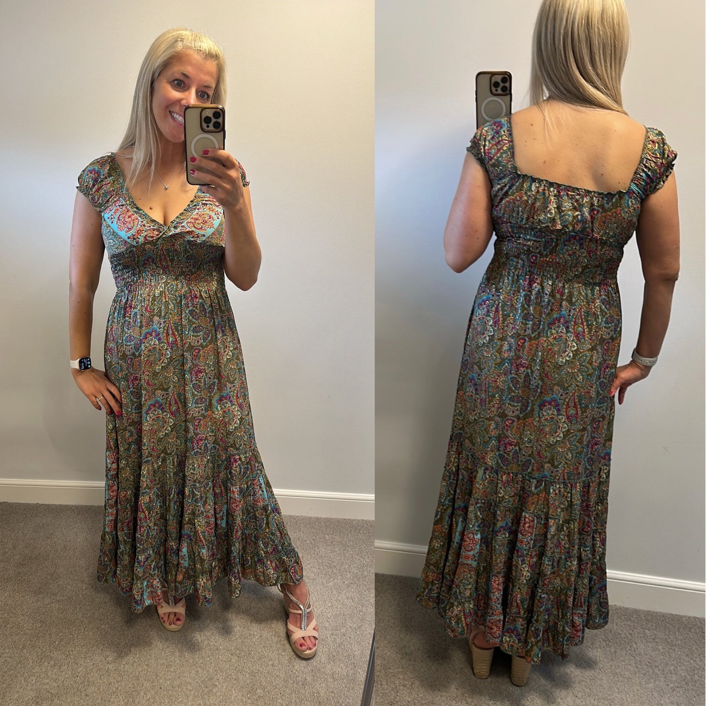 Cienna paisley print dress size M would fit upto size 14