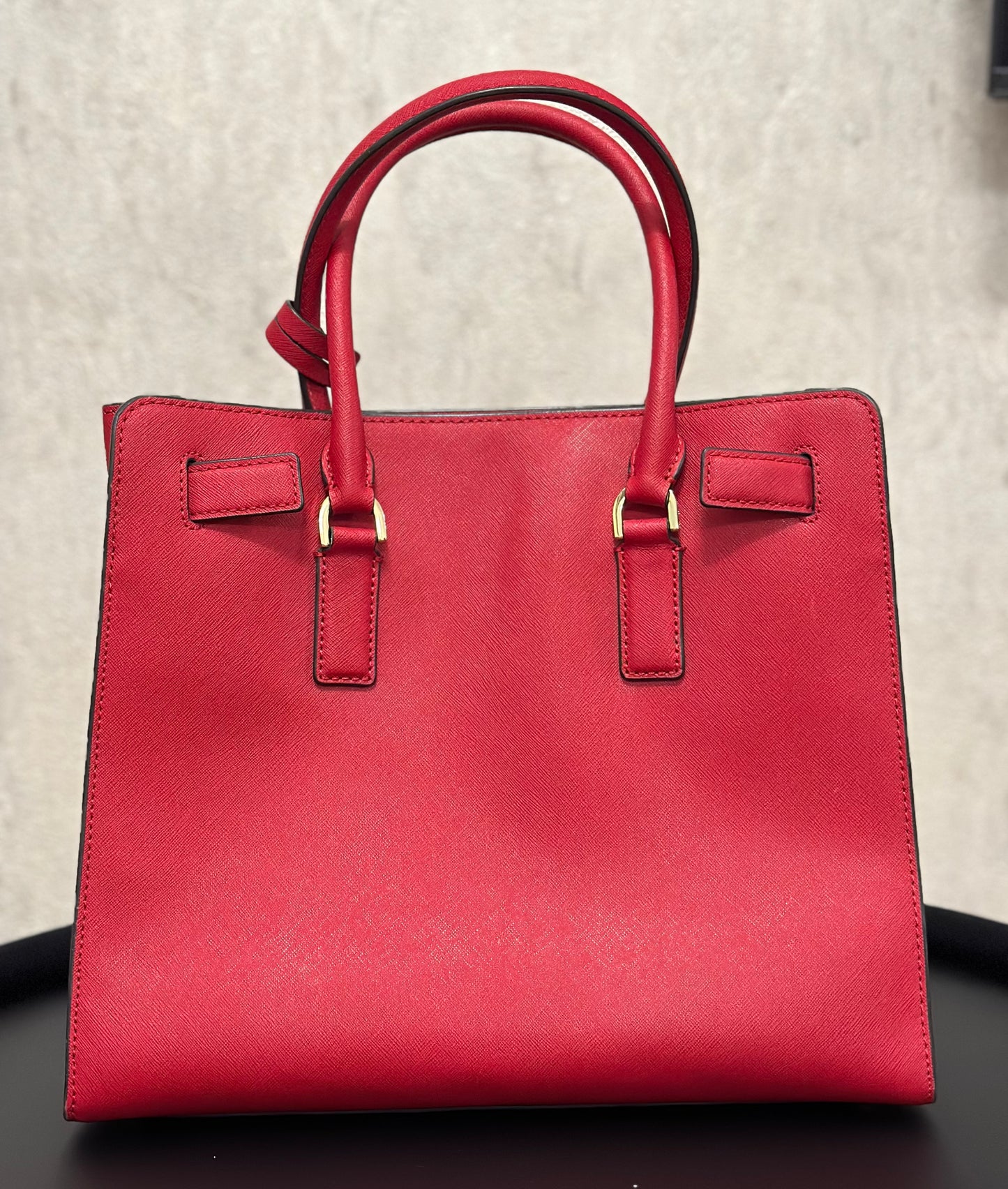 Michael Kors red leather bag with long strap