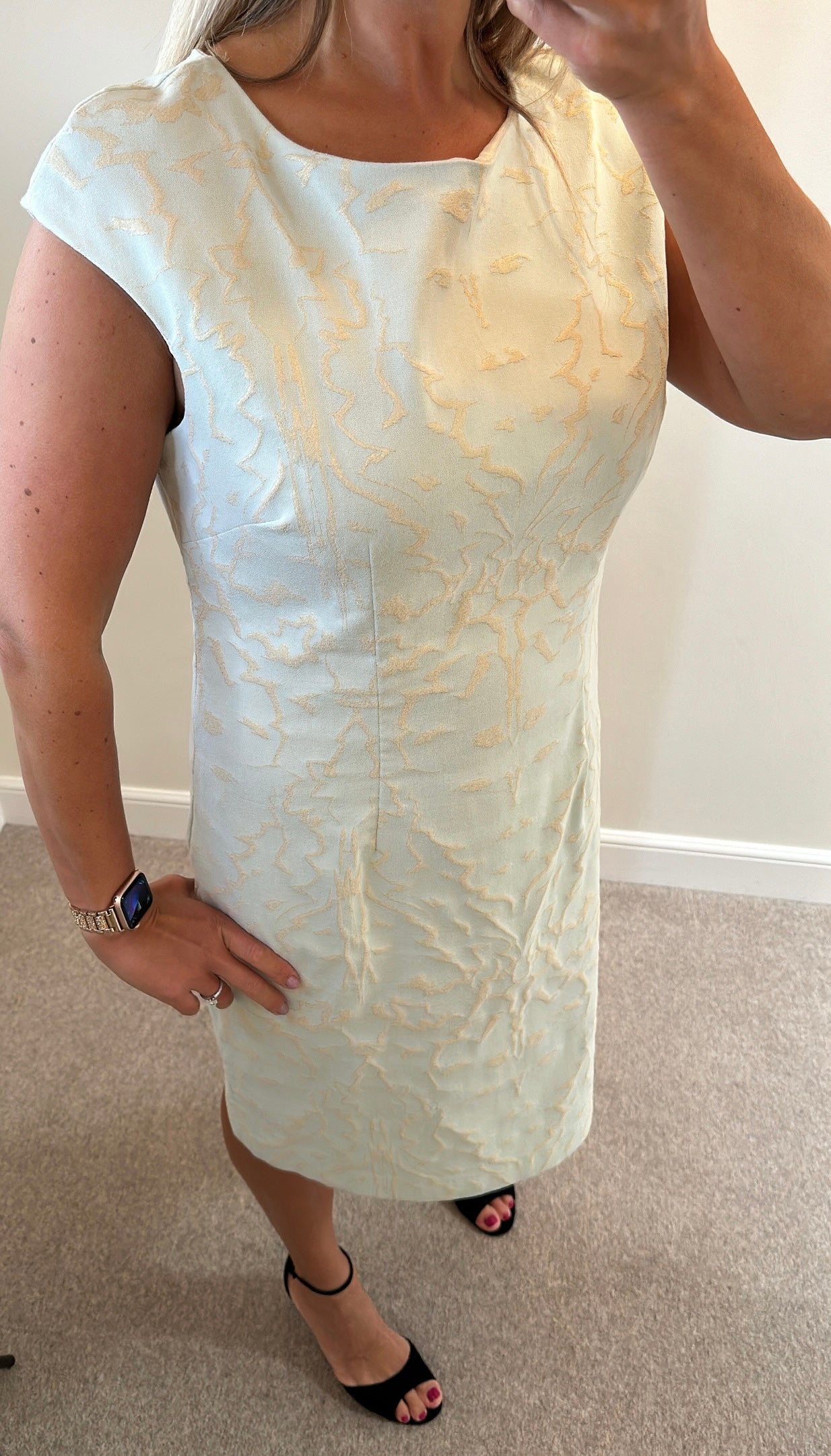 Linea light blue / gold shimmer dress size 18