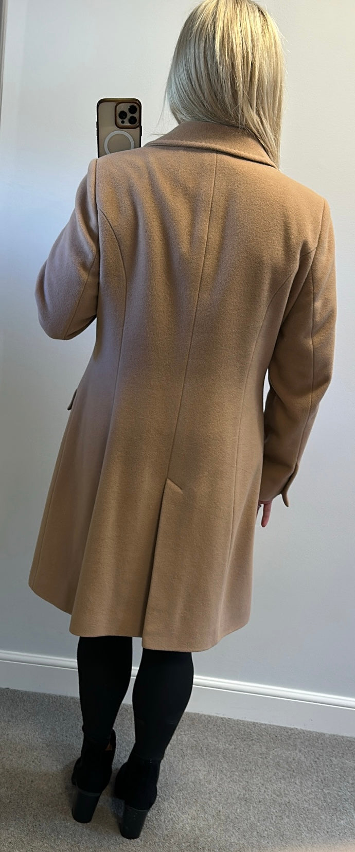 Four seasons tan wool coat size L