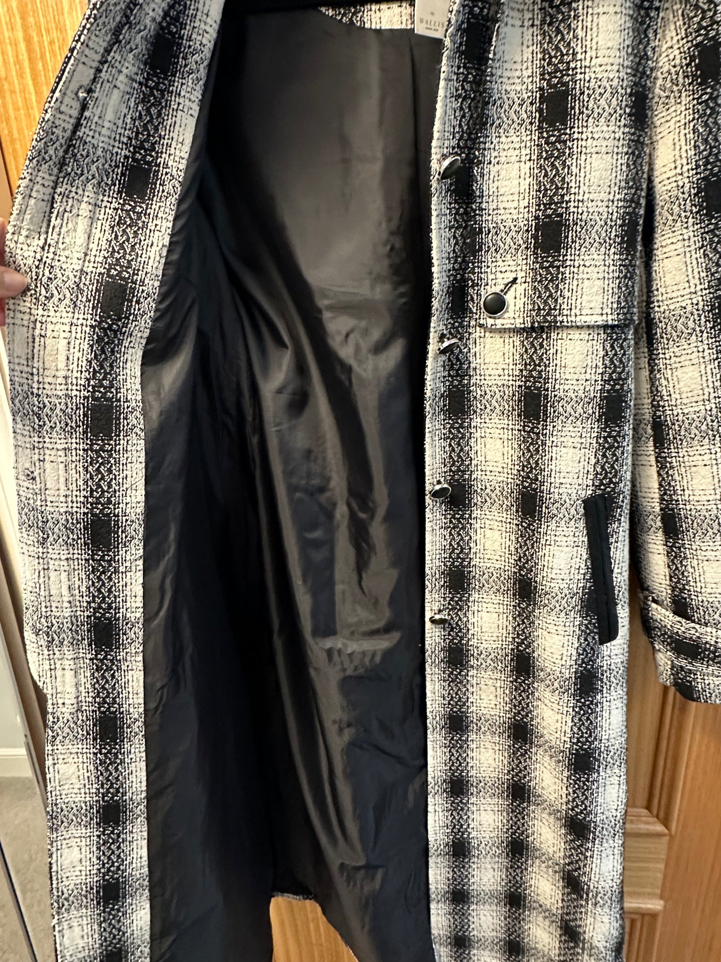 W by Wallis collection Check Contrast Collar Trench Coat