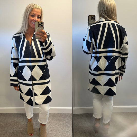 Principles navy and white jacket size 18
