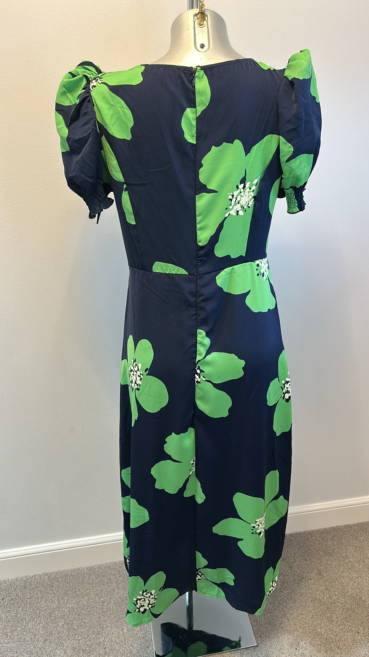 Girl in mind navy and green floral dress size 12 brand new with tags
