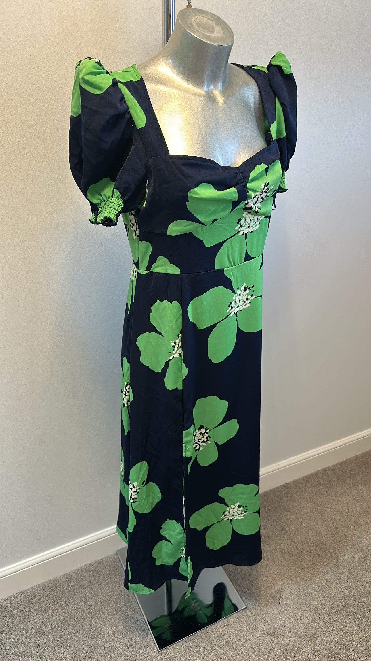 Girl in mind navy and green floral dress size 12 brand new with tags