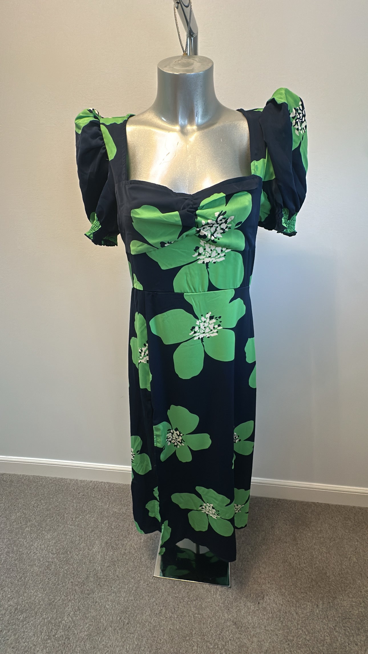 Girl in mind navy and green floral dress size 12 brand new with tags